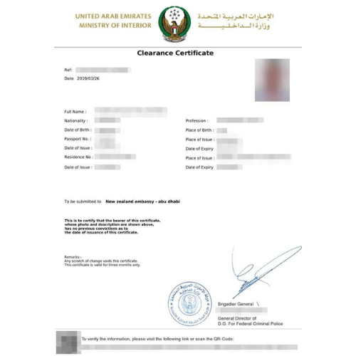 Police Clearance Certificate Legal Translation